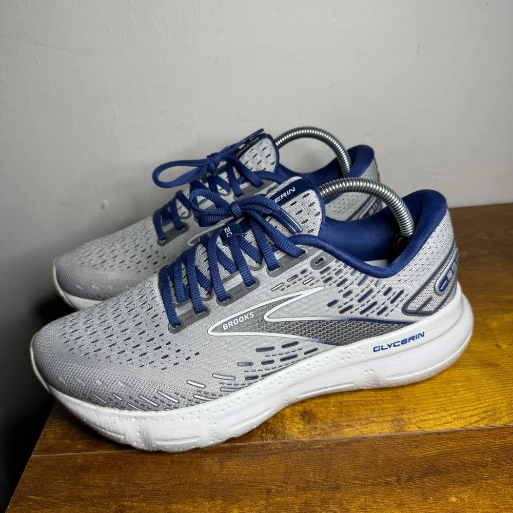 Brooks Glycerin 20 Running Shoes Men Size 8.5 Grey Blue 1103821D070